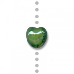 Ceramic Slider Heart Bead w/ Colorful Enamel 15mm (Ø2.5mm)