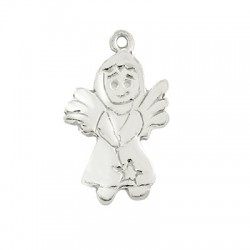 Silver 925 Lucky Charm Angel w/ Star 20x13mm