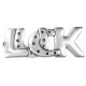 Zamak Lucky Pendant "LUCK" w/ Horseshoe 78x30mm