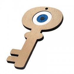 Pendente in Legno e Plexi Acrilico Chiave e Occhio 48x90mm