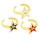 Brass Ring Star w/ Evil Eye Zircon & Enamel 20x16mm