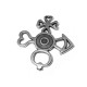 Zamak Pendant Cross with Lucky Symbols 41x45mm