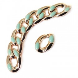 Acrylic Chain Link Ring with Enamel 11x16mm