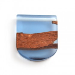 Resin Pendant Combination With Wood 40x45mm/10mm (Ø3mm)