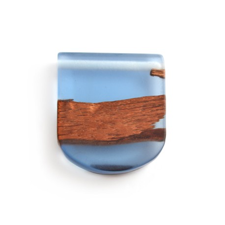 Resin Pendant Combination With Wood 40x45mm/10mm (Ø3mm)