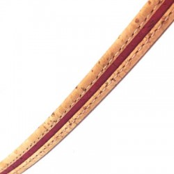 Cork Cord Flat 10mm Stitched with Groove