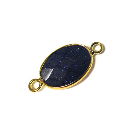 Brass Oval Setting 13x18mm With Blue Sand Stone