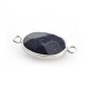 Conector de Latón Ovalado con Piedra Semipreciosa Blue Sand 13x18mm