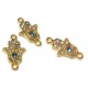 Zamak Connector Hamsa Hand (Fatima) with Rhinestone & Evil Eye 10x17mm