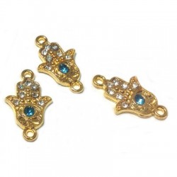 Connecteur en Zamak main de Fatima avec Strass et œil Maléfique 10 x 17 mm