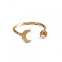 Brass Half Moon Ring 19mm with setting PP32