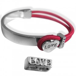 Mezzo Braccialetto in Zama 53x13mm + Chiusura Cuore "LOVE" 10x6mm