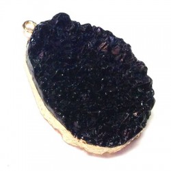 Resin Pendant Irregular Oval Geodes 28x37mm