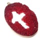 Ciondolo con Resina Geode Ovale con Croce Irregolare 30x40mm