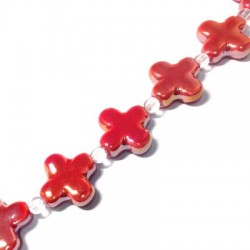 Croce in Porcellana 21X21 mm Ø3 mm (8 Pezzi)