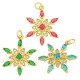 Ciondolo in Ottone Fiore con Zirconi 17x22mm