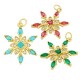 Breloque en Laiton et Zircon Fleur 17 x 22 mm