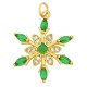 Zircon Brass Charm Flower 17x22mm