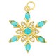 Breloque en Laiton et Zircon Fleur 17 x 22 mm