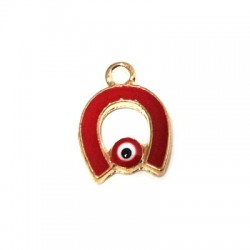 Enameled Zamak Charm Horseshoe 11x11MM