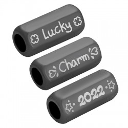 Μεταλλικό Σωληνάκι Εξάγωνο "Lucky Charm 2022" 8x19mm (Ø5mm)