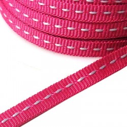 Lacet Synthétique Grosgrain avec Couture, 6mm