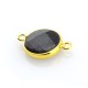 Brass Round Setting 15mm With Black Agate Stone