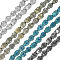 Αιματίτης Νεκροκεφαλή Περαστή 6x8mm (Ø1mm) (50τμχ) (40cm)