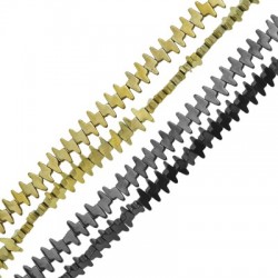 Hematite Slider Lightning 6x3mm (Ø1.2mm) (128pcs) (40cm)