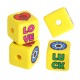 Acrylic Bead Cube "Love Luck" 15.5mm (Ø3mm)