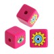Acrylic Bead Cube w/ Evil Eye 15.5mm (Ø3mm)