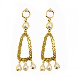 Zamak Earring Round with Pearl 10mm