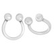Anello in Metallo Ottone Regolabile 25x20mm con Due Sfere