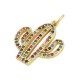 Colgante de Metal Laton Cactus con Circonitas 16mm