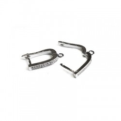 Gancio per Orecchini in Ottone con Zirconi 12X18 mm