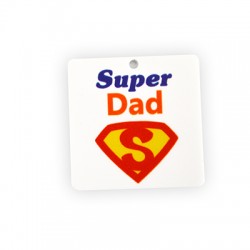 Πλέξι Ακρυλικό Μοτίφ Τετράγωνο "Super Dad" 40mm