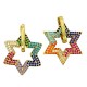 Zircon Brass Earring Star 23mm