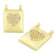 Zircon Brass Charm Tag Heart 12x13mm