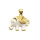 Brass Charm Elephant w/ Zircon & Enamel 21x15mm