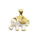 Zircon Brass Charm Elephant & Enamel 21x15mm