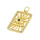 Zircon Brass Charm Tag with Evil Eye 14x22mm