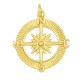 Brass Charm Round Compass 21mm