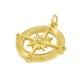 Brass Charm Round Compass 21mm