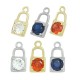 Zircon Brass Charm Padlock 5x8mm