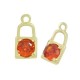 Zircon Brass Charm Padlock 5x8mm