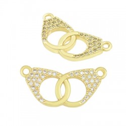 Manchettes en Laiton avec Zircon 22 x 10 mm