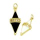 Enameled Brass Charm Rhombus with Zircon 23x10mm