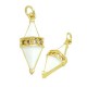 Breloque en Laiton Émaillé en Forme de Losange avec Zircon 23 x 10 mm