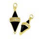 Colgante de Metal Latón Rombo Esmaltado Circonitas 23x10mm
