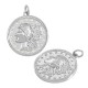 Ciondolo in Ottone Rotondo con Viso e Zirconi 20mm